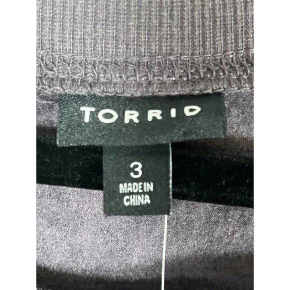 Torrid Sweatshirt Women 22 Black Pullover Round Neck 24 Gray Animal Print Active - Picture 2 of 15